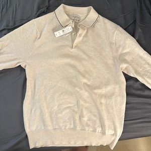 New 100% cotton knit sweater polo with pearl buttons from J crew